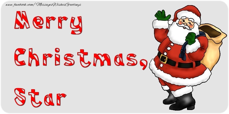 Greetings Cards for Christmas - Merry Christmas, Star