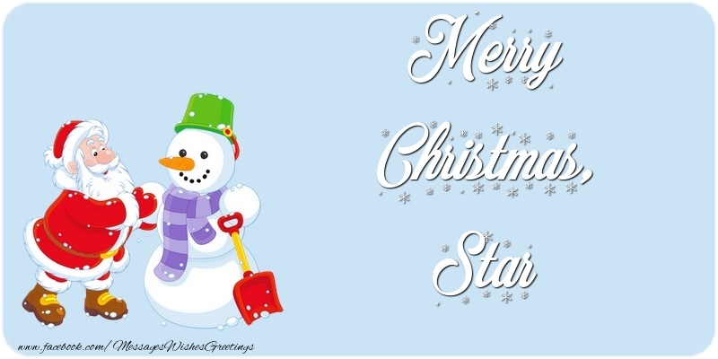 Greetings Cards for Christmas - Merry Christmas, Star