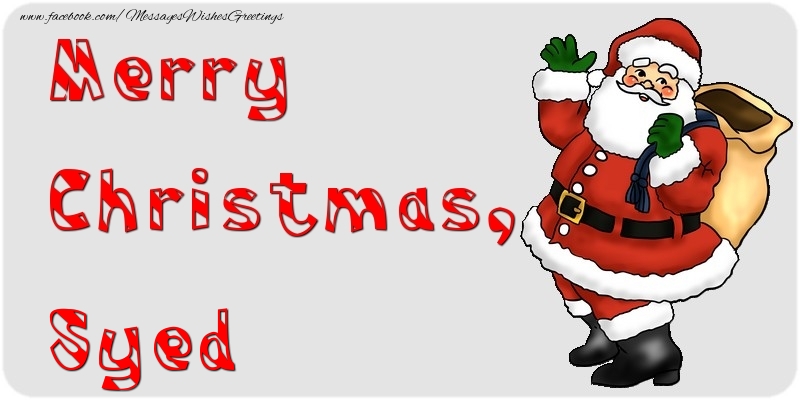 Greetings Cards for Christmas - Merry Christmas, Syed