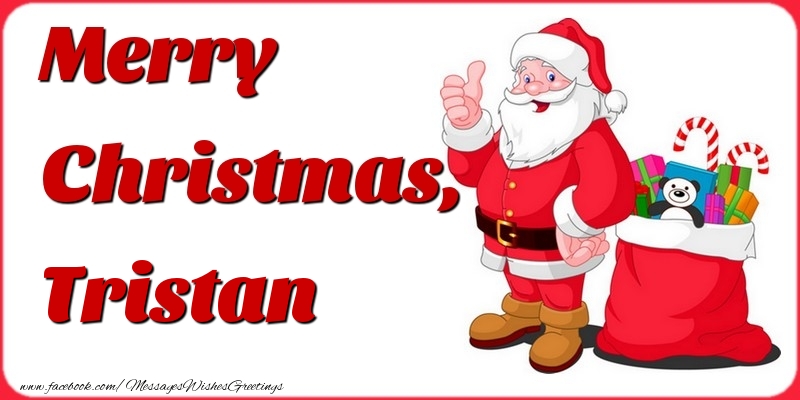 Greetings Cards for Christmas - Gift Box & Santa Claus | Merry Christmas, Tristan