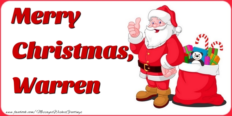 Greetings Cards for Christmas - Gift Box & Santa Claus | Merry Christmas, Warren
