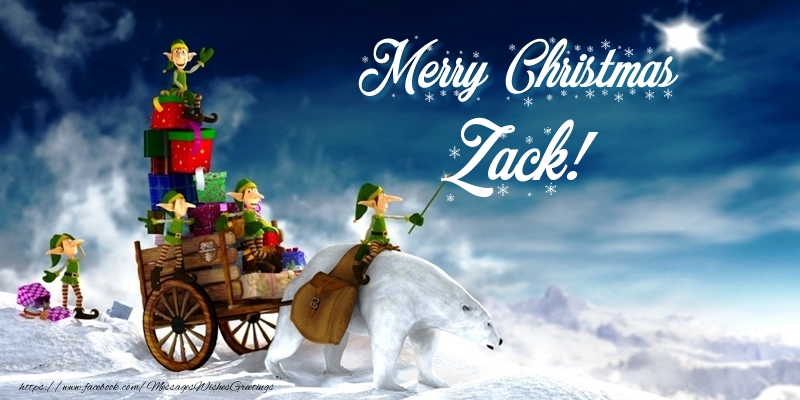 Greetings Cards for Christmas - Merry Christmas Zack!