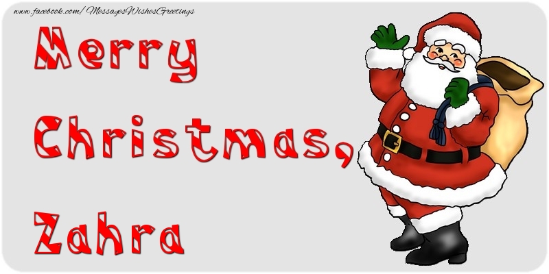 Greetings Cards for Christmas - Merry Christmas, Zahra