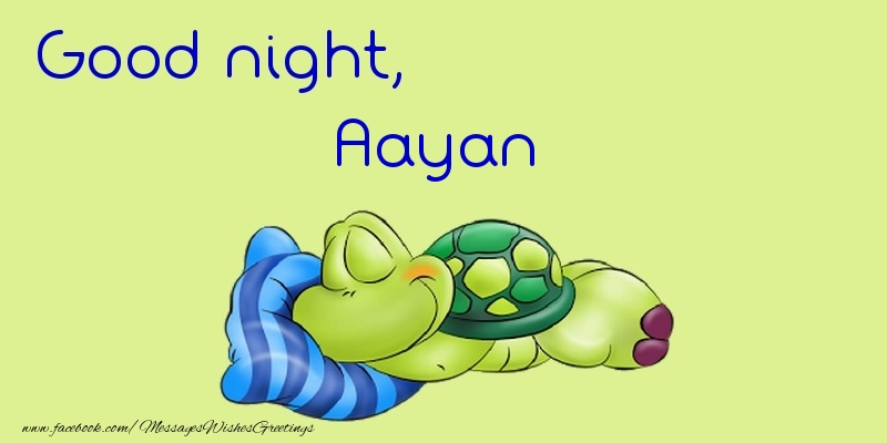 Greetings Cards for Good night - Good night, Aayan