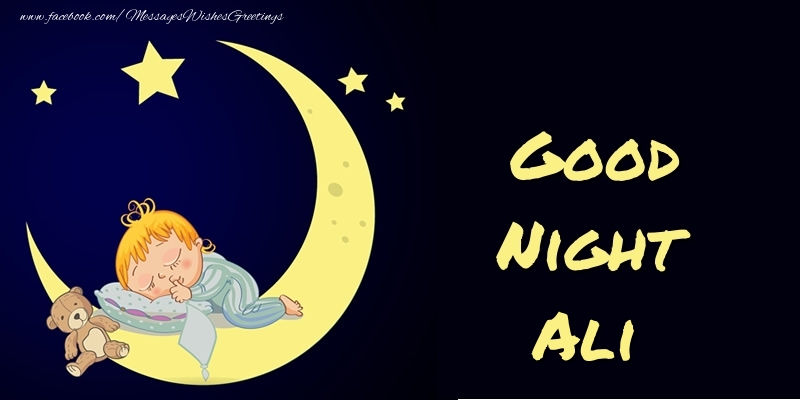Greetings Cards for Good night - Moon | Good Night Ali