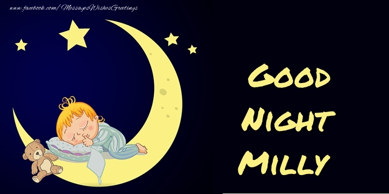 Greetings Cards for Good night - Good Night Milly
