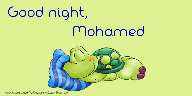 Greetings Cards for Good night - Good night, Mohamed