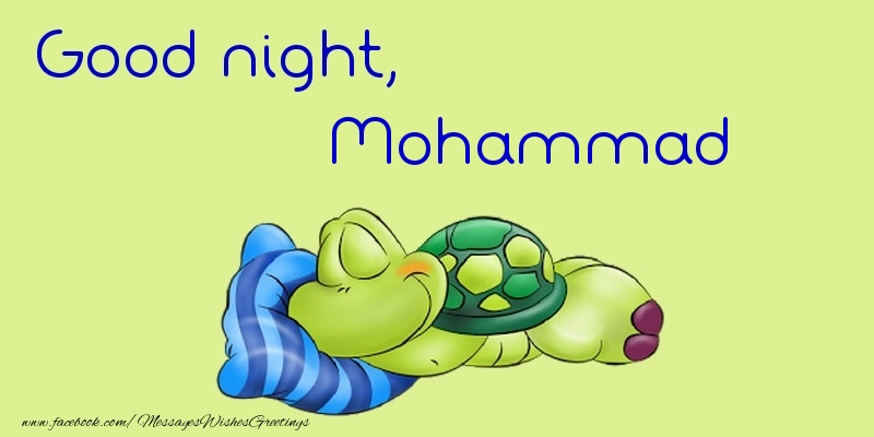 Greetings Cards for Good night - Good night, Mohammad