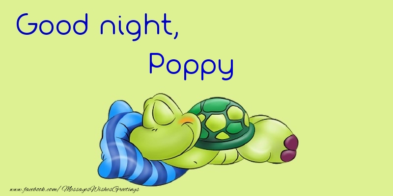 Greetings Cards for Good night - Good night, Poppy