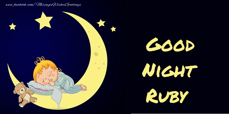 Greetings Cards for Good night - Good Night Ruby