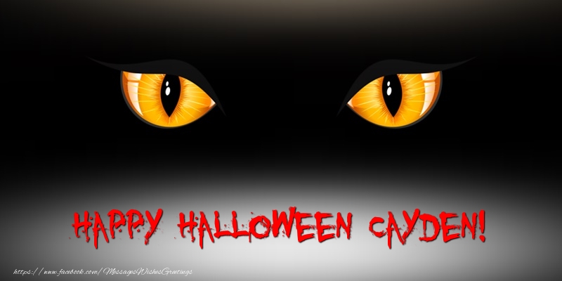 Greetings Cards for Halloween - Happy Halloween Cayden!