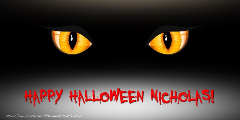Greetings Cards for Halloween - Happy Halloween Nicholas!
