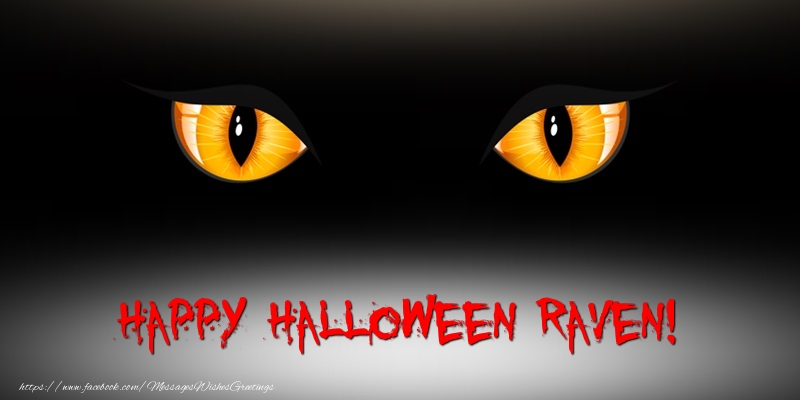 Greetings Cards for Halloween - Happy Halloween Raven!