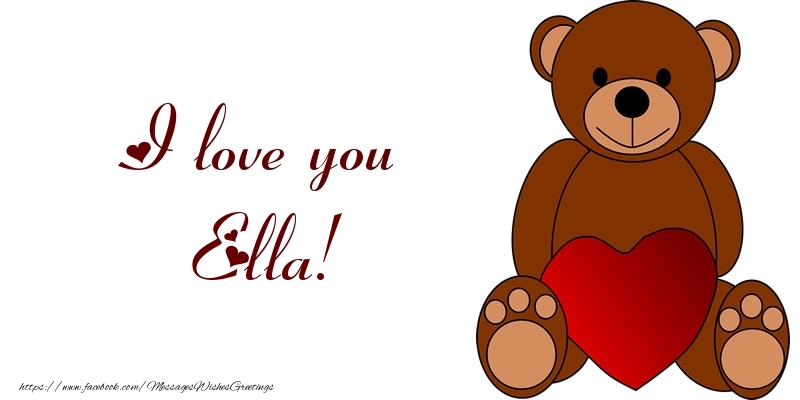  Greetings Cards for Love - Bear & Hearts | I love you Ella!