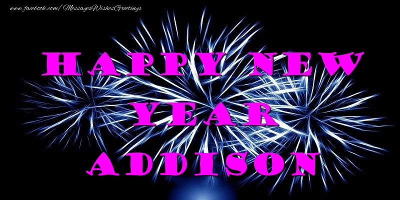 Greetings Cards for New Year - Happy New Year Addison