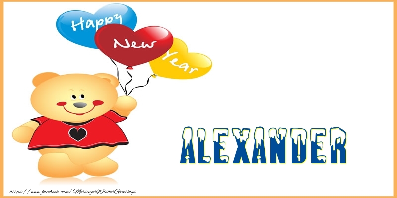 Greetings Cards for New Year - Happy New Year Alexander!