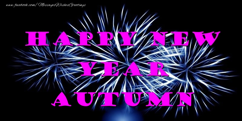 Greetings Cards for New Year - Happy New Year Autumn