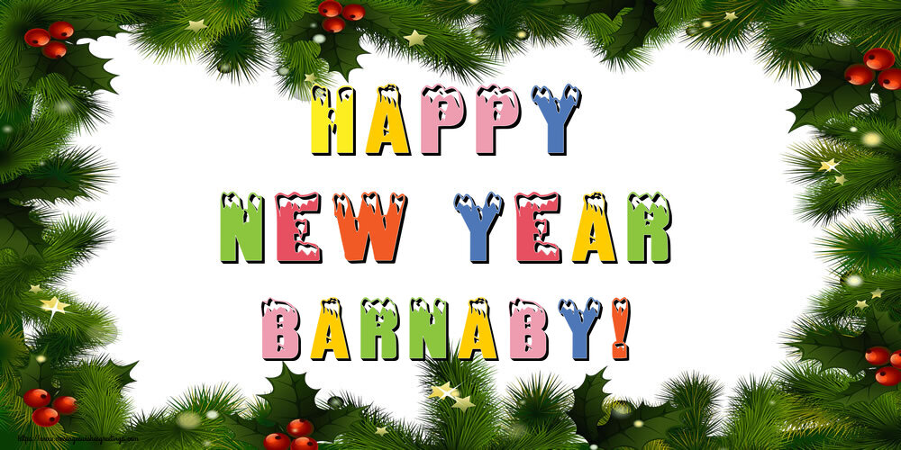 Greetings Cards for New Year - Happy New Year Barnaby!