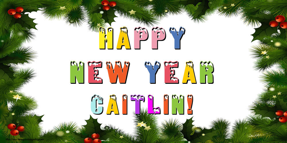 Greetings Cards for New Year - Happy New Year Caitlin!