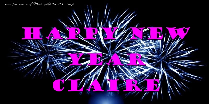 Greetings Cards for New Year - Happy New Year Claire