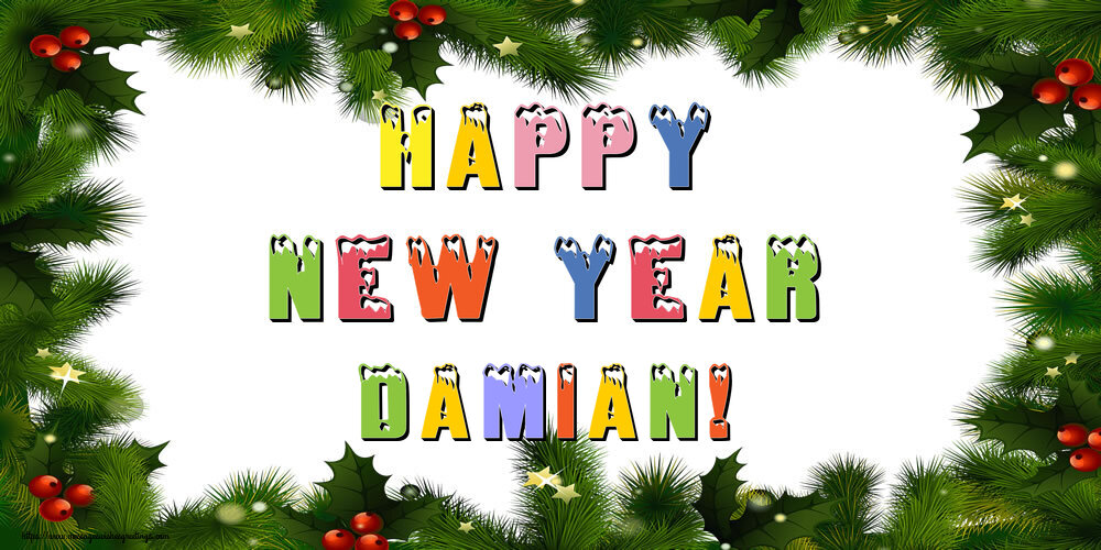 Greetings Cards for New Year - Happy New Year Damian!