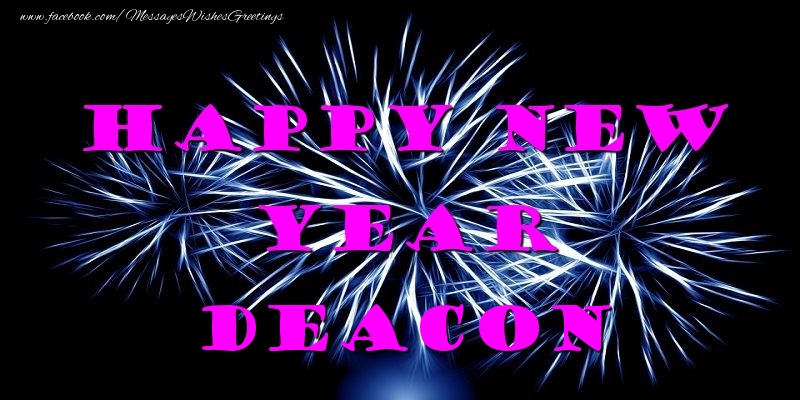 Greetings Cards for New Year - Happy New Year Deacon