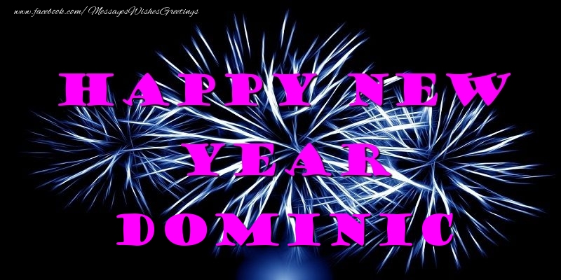 Greetings Cards for New Year - Happy New Year Dominic