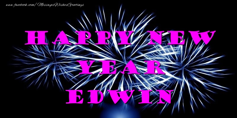 Greetings Cards for New Year - Happy New Year Edwin