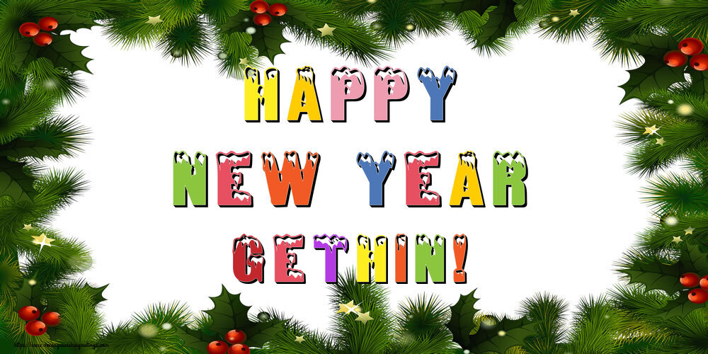 Greetings Cards for New Year - Happy New Year Gethin!