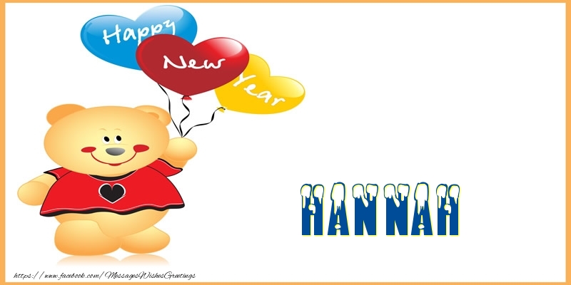 Greetings Cards for New Year - Happy New Year Hannah!