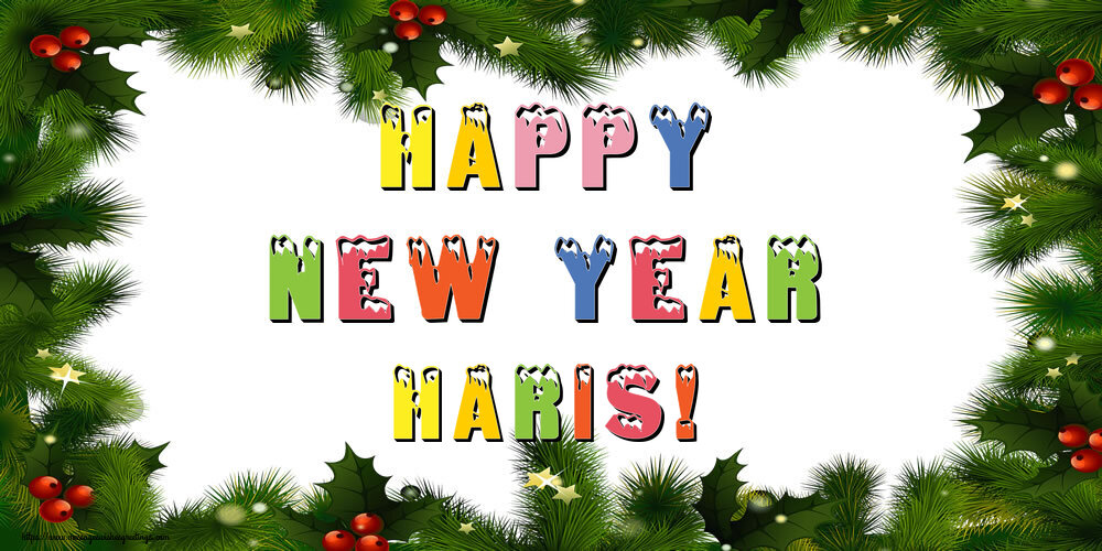 Greetings Cards for New Year - Happy New Year Haris!