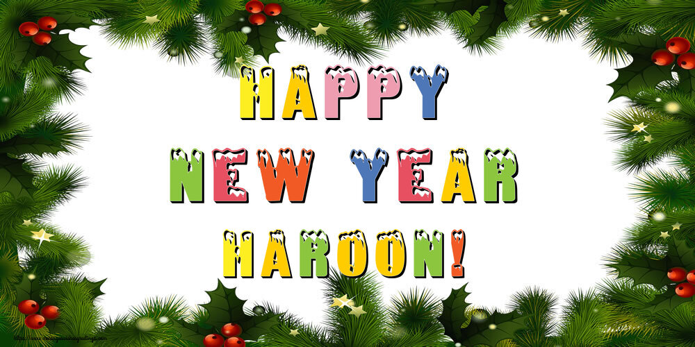 Greetings Cards for New Year - Happy New Year Haroon!