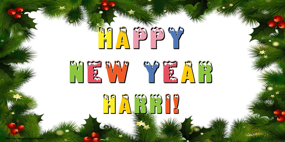 Greetings Cards for New Year - Happy New Year Harri!