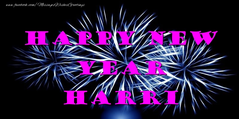Greetings Cards for New Year - Happy New Year Harri