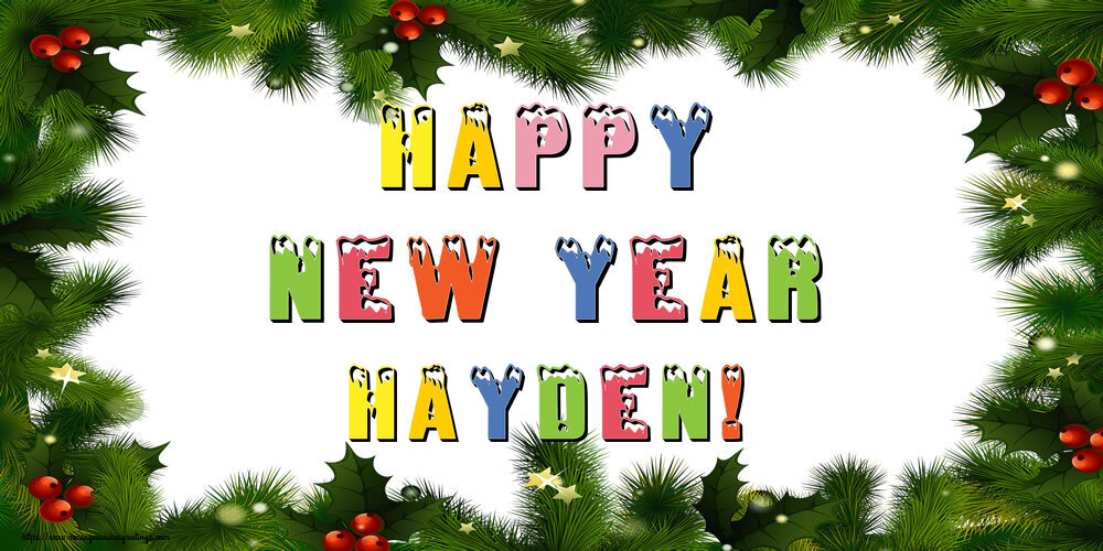 Greetings Cards for New Year - Happy New Year Hayden!