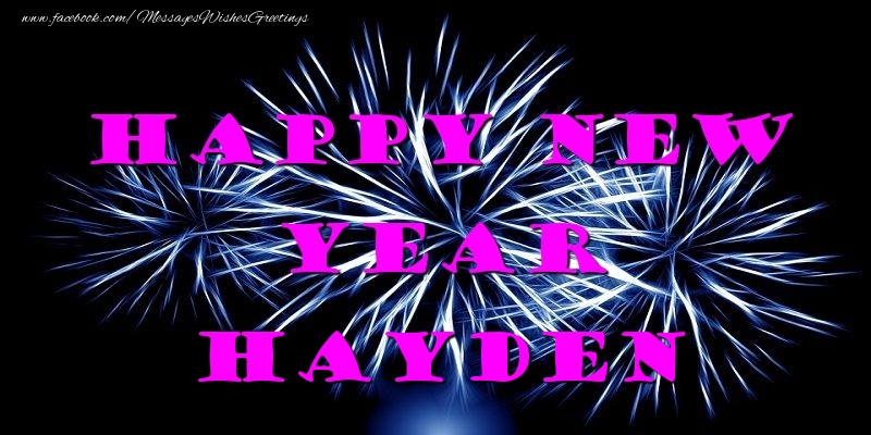 Greetings Cards for New Year - Happy New Year Hayden