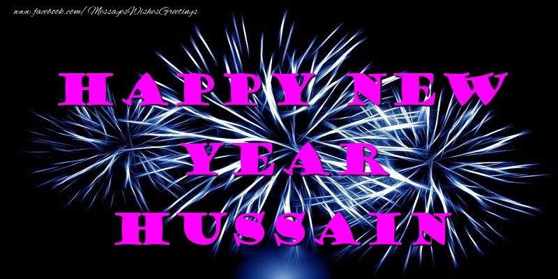 Greetings Cards for New Year - Happy New Year Hussain