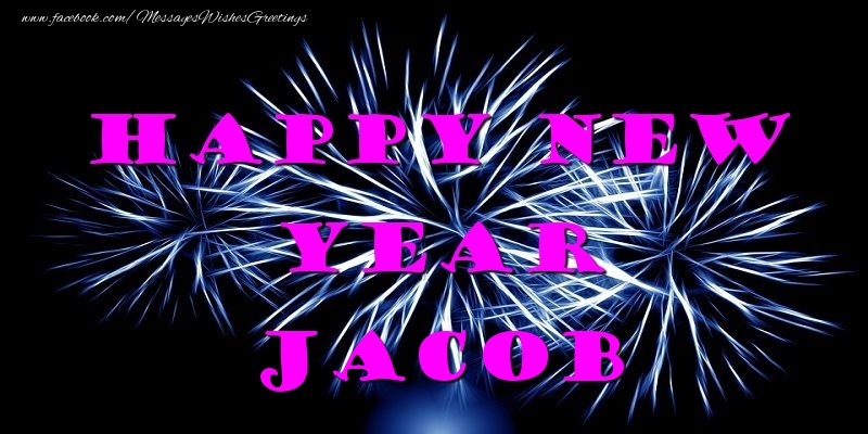 Greetings Cards for New Year - Happy New Year Jacob