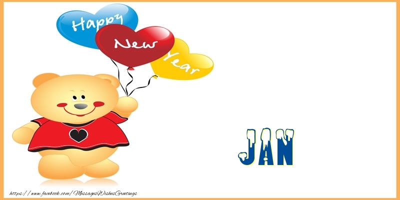 Greetings Cards for New Year - Happy New Year Jan!