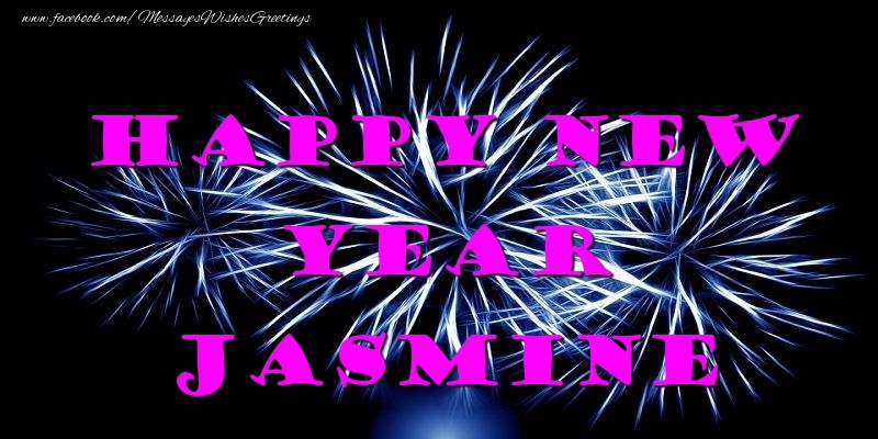 Greetings Cards for New Year - Happy New Year Jasmine