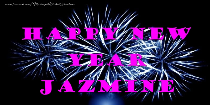 Greetings Cards for New Year - Happy New Year Jazmine