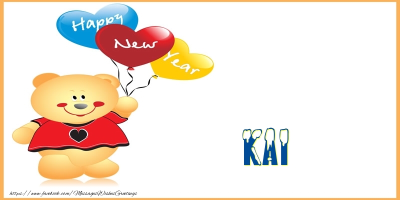 Greetings Cards for New Year - Happy New Year Kai!