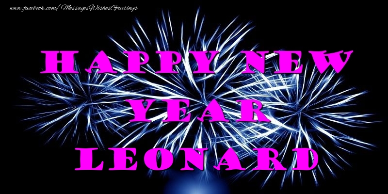 Greetings Cards for New Year - Happy New Year Leonard