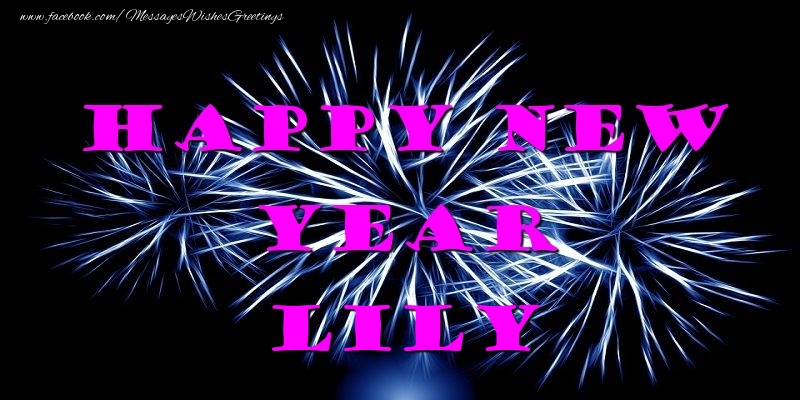 Greetings Cards for New Year - Happy New Year Lily