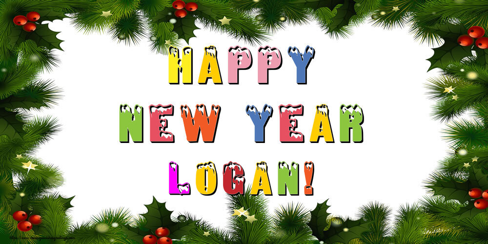 Greetings Cards for New Year - Happy New Year Logan!