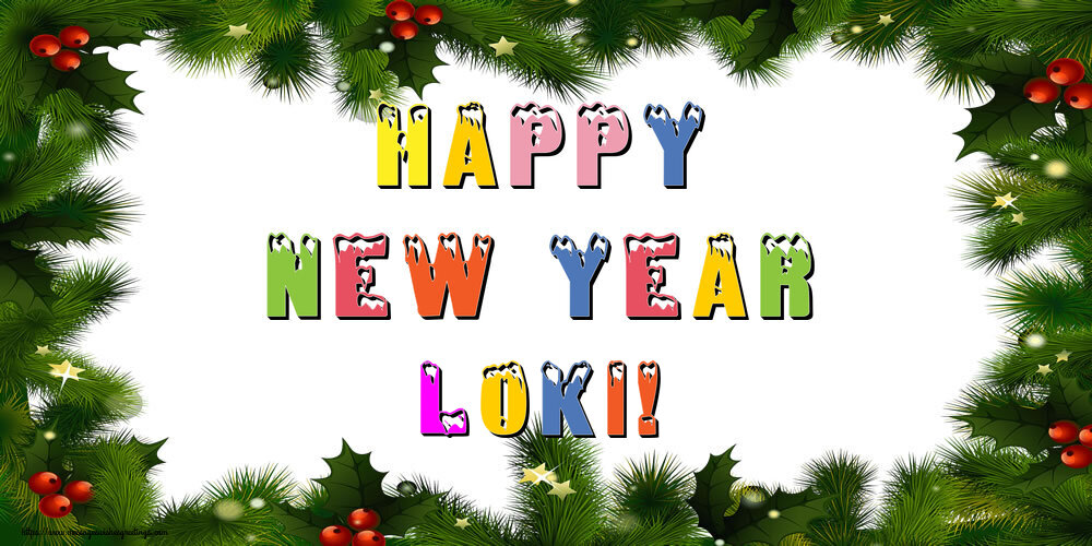 Greetings Cards for New Year - Happy New Year Loki!