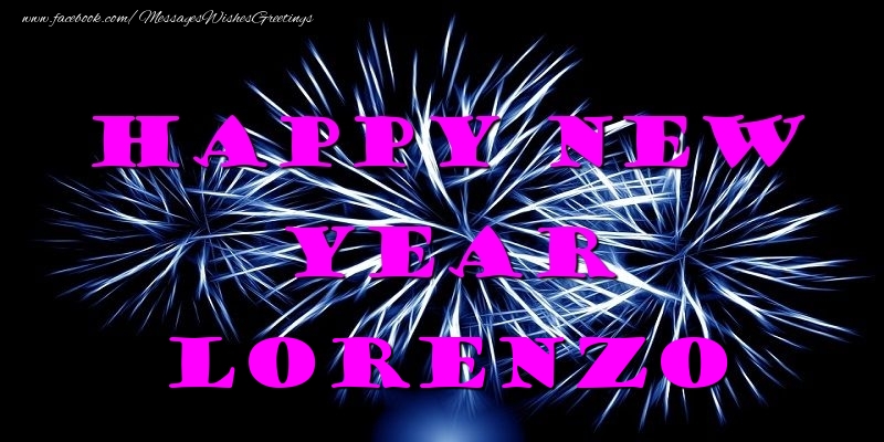 Greetings Cards for New Year - Happy New Year Lorenzo