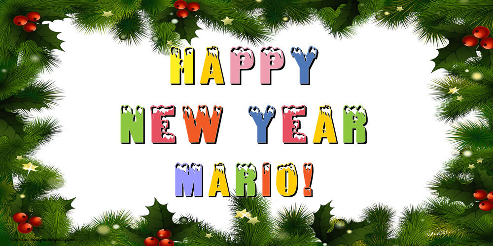 Greetings Cards for New Year - Happy New Year Mario!