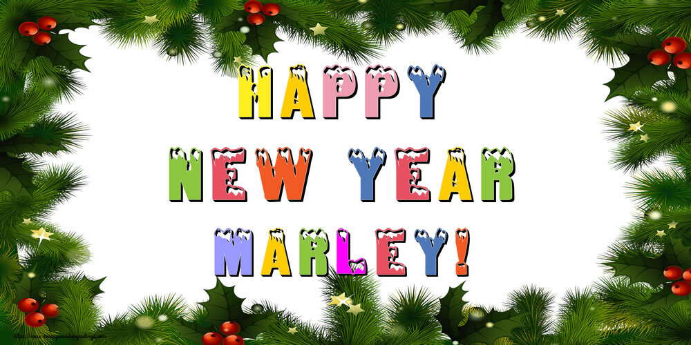 Greetings Cards for New Year - Happy New Year Marley!