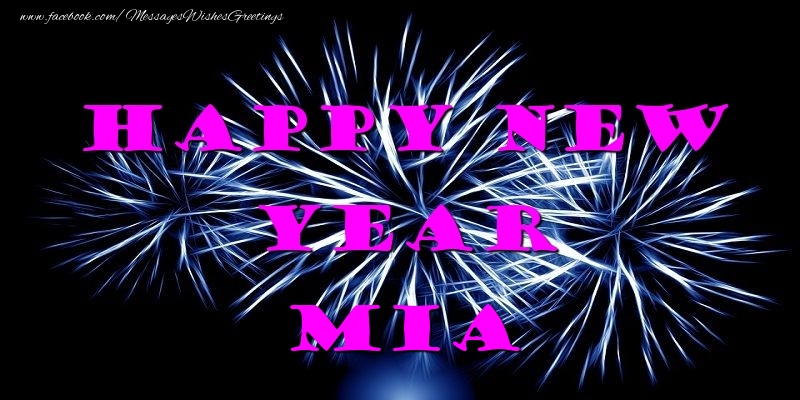 Greetings Cards for New Year - Happy New Year Mia